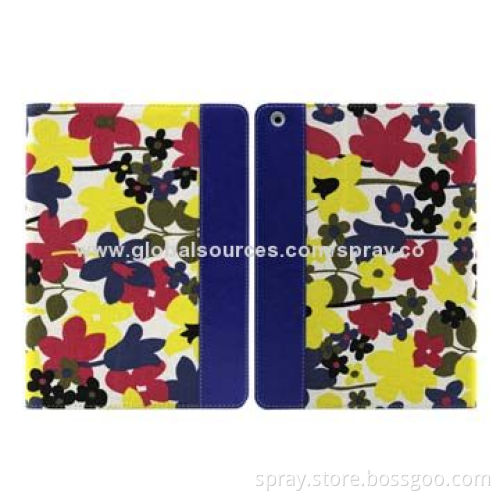 Leather and Linen Wallet-style Flip Stand Case for iPad Air